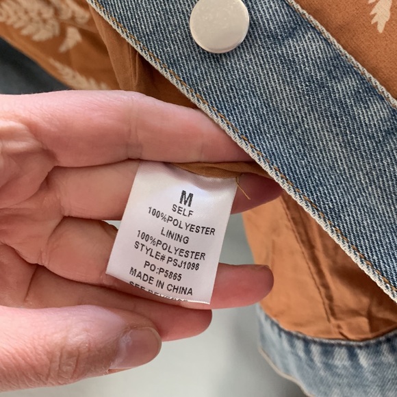 Fern Print Quilted Denim Jacket - Picture 4 of 5